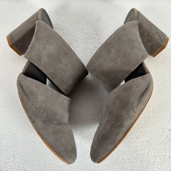 Able Joselyne Gray Suede Slingback Heels Women's 9.5 Pointed Toe 3.25" Heel - Picture 4 of 10